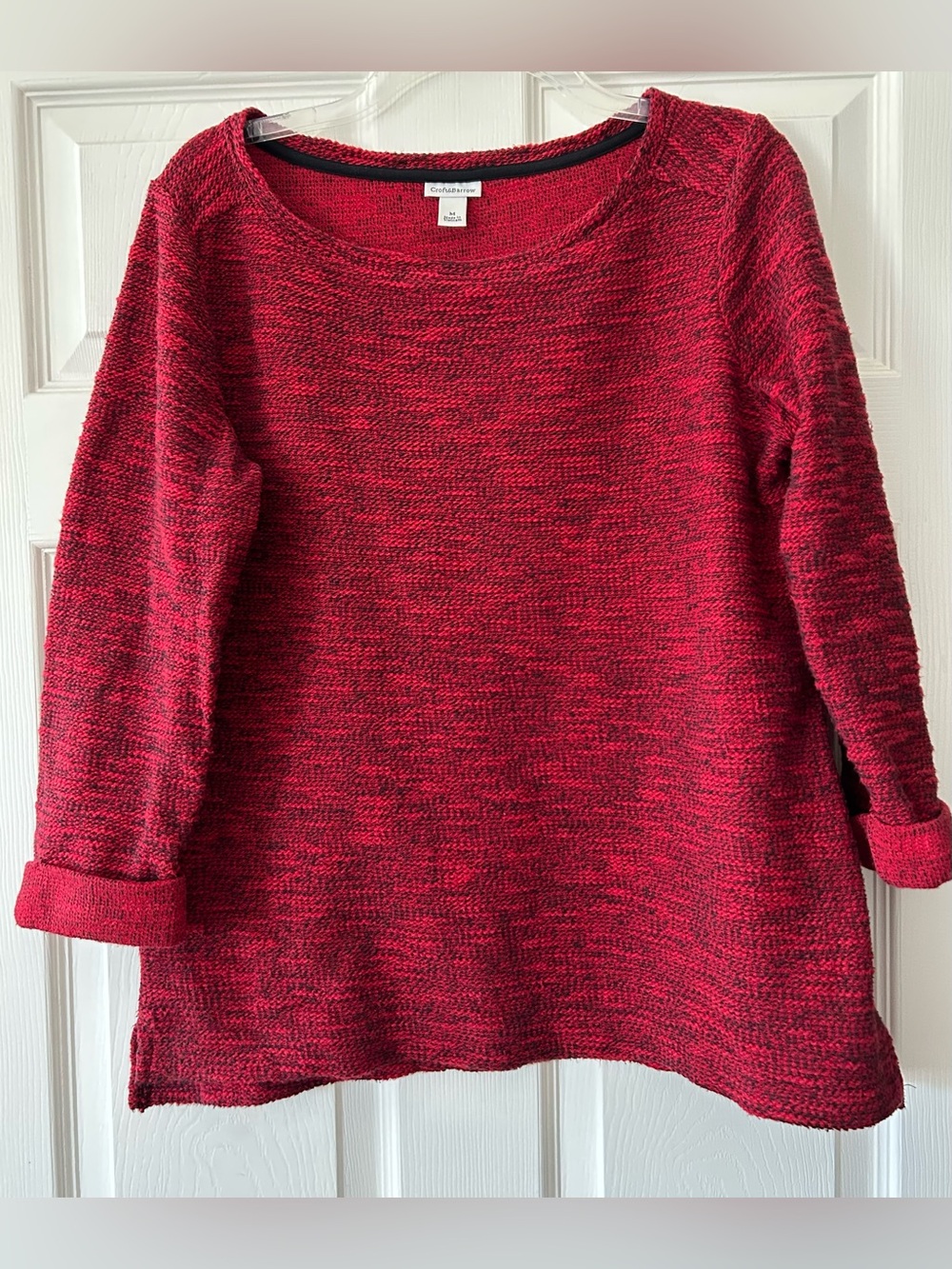 croft & barrow Red Heather Scoop Neck Women's tunic top